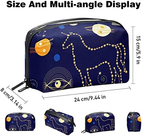 Organizador de eletrônicos, constelação de unicórnio noturno Organizador de cabos de viagem de viagem pequena, bolsa de estojo técnico compacto para acessórios eletrônicos, cabos, carregador, USB, discos rígidos