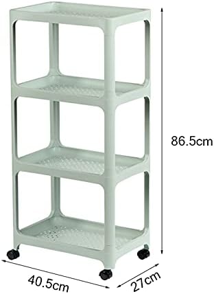 TOMYEU Multifunction 4-camadas de 4 camadas de cozinha Movável Organizador de armazenamento Rack Banheiro prateleira de prateleiras de carrinho de estante