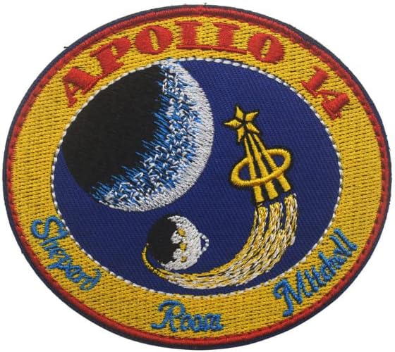 Missão Espacial da NASA Apollo 14 Shepard Roosa Mitchell Braçadeira tática Bordado Bordagens Badges Tactics Moral Bordado Military Patch Hook & Loop On the Back