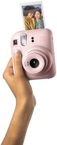 Fujifilm Instax Mini 12 Câmera instantânea Blossom Pink com Fujifilm Mini Film Value Pack com acessórios, incluindo caixa de transporte