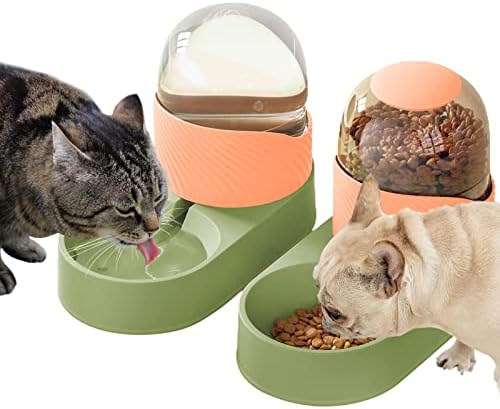 Alimentadores de cães automáticos alimentos de gato e dispensador de água Conjunto 2L, 2 PCS Alimentador de alimentos
