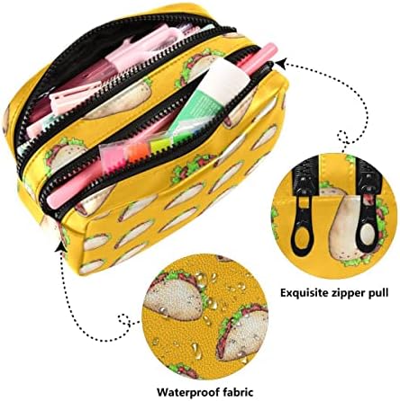 Caixa de lápis mexicanos de tacos mexicanos de grande capacidade, bolsa de lápis com zíper portátil para viagens de escola para a escola