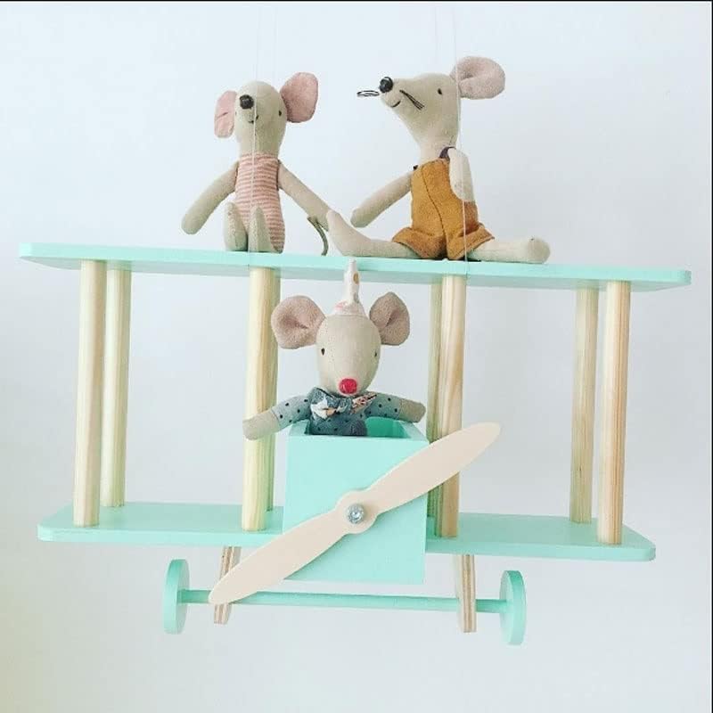 Jfuyjk Creative Wooden Airplane prateleira de avião médio berçário bebê e criança decoração de parede de parede nascida Idéia de presente artesanal presentes