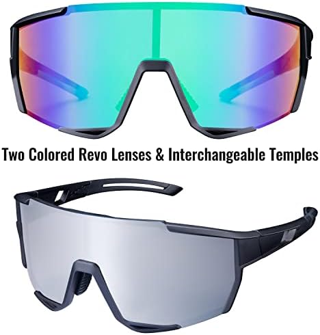 Óculos de ciclismo Haayot, óculos de sol polarizados de beisebol para homens Mulheres 1 ou 5 lentes, esportes que executam óculos de