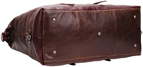 Iblue Leather Travel Bag Duffle Weekend Duffle for Men Carry On C001