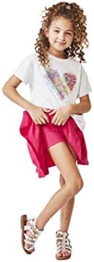 Kidpik Fun & Flairy Skirt & Active Short Hybrid - Escolha entre malha de faixas, babados duplos, gravata dianteira ou balanço