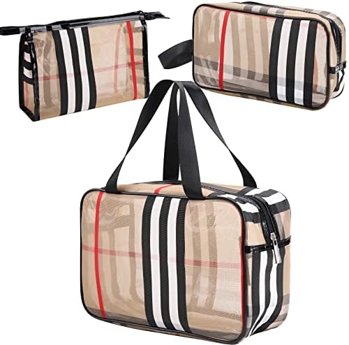 Golikee 3 bolsa de maquiagem de embalagem, bolsa de cosméticos de viagem com alça de saco de higiene pessoal à prova d'água.