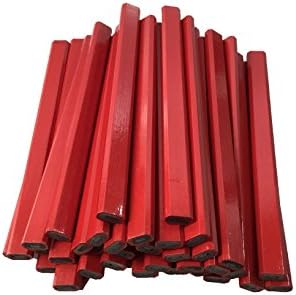 Lápis de carpinteiro vermelho de madeira plana 2 Líder - 72 contagem de caixa em massa feita nos EUA