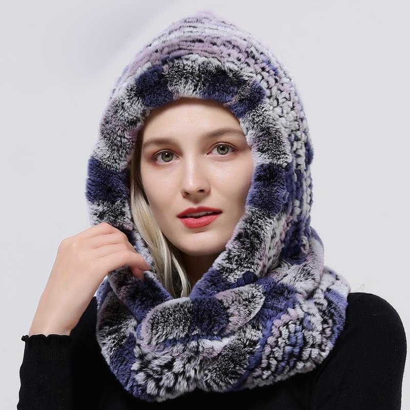 Angxiong Winter Hood Hat Knit Multi Color Headwear