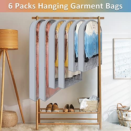 Sacos de vestuário para pendurar roupas, sacos de terno transparente Chakera para armazenamento de armário com zíper duplo, 40 /50 ''/60''Moth