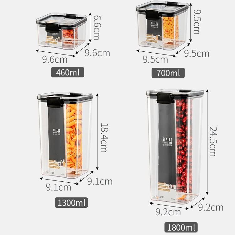Eyhlkm 3pcs Conjunto de armazenamento de alimentos Refrigerador de cozinha BOIXA DE MONOODLE TANK MULTORGRAIN TANK TANK