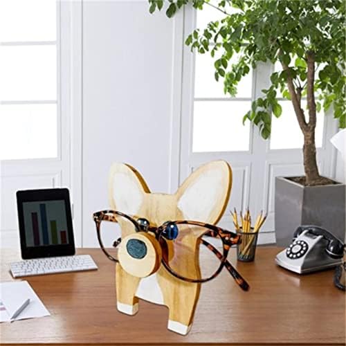 Portador de óculos de animais, suporte de óculos de animais fofos de madeira, canteiro de animais de estimação engraçados para