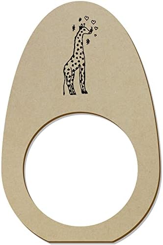 Azeeda 5 x 'Girafa e Butterflies' Ringos/suportes de guardanapo de madeira
