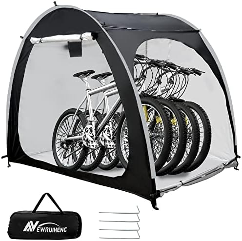 Barraca de armazenamento de bicicleta, galpão de armazenamento de capa de bicicleta ao ar livre para 4 bicicletas portáteis Garagem