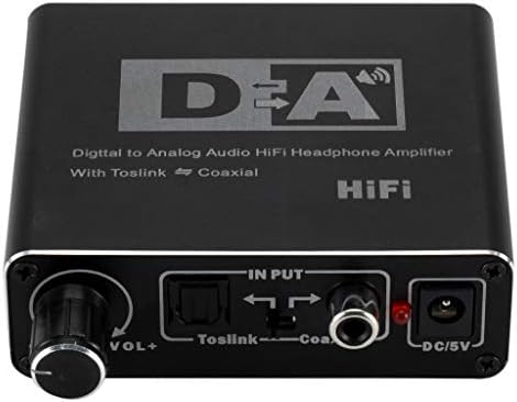 Xbyee Digital to Analog Audio Converter-192kHz Optical de alumínio para RCA com cabo óptico e coaxial. Digital Spdif Toslink para
