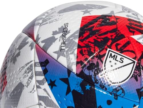 adidas unisisex-adult mls pro ball, branco/azul/vermelho, 5