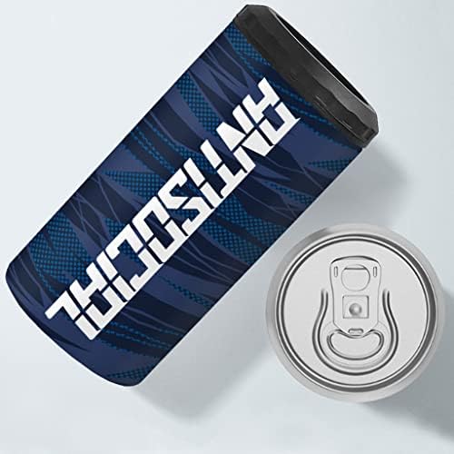 Resfriador de lata esbelta isolada anti -social - Design de texto pode refrigerador - Texto em branco Slim Isolle lata mais refrigerada