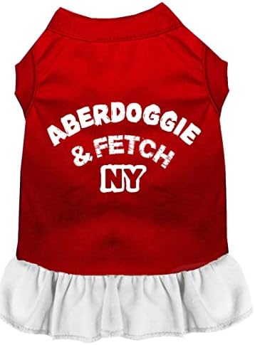 Mirage Pet Products 58-01 xxxlrdwt White AberDoggie NY Vestido de serigrafia vermelho com, 3x-grande