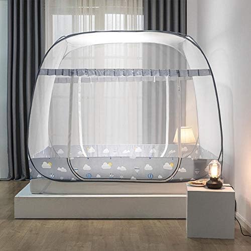 Lahaemall Espaçosa Cama de Mosquito Dobragem, Princesa de Summer Princess Yurt Mosquito Nets Abra a porta-A_180200156