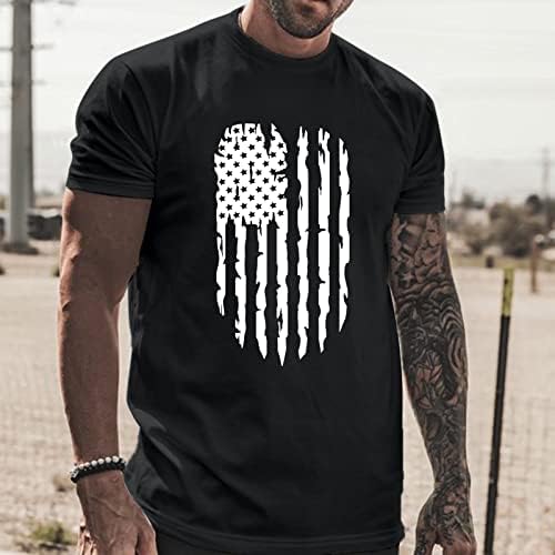 Camisetas patrióticas beuu para homens, vintage American Flag American Tirm Sirth Summer Independence Day Day Crewneck Tops