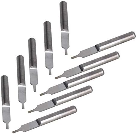 Mountain Men Durável 10pcs 3.175x0.8mm Tungstênio aço paralelo Paralela CNC PCB Cutter Bits Silver Professional Tools