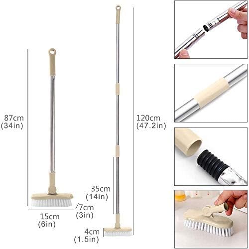 Landhope Push Broom alça longa Civras de borracha Screegee borda 59 polegadas Non Scrist Bristle Bristle for Pet