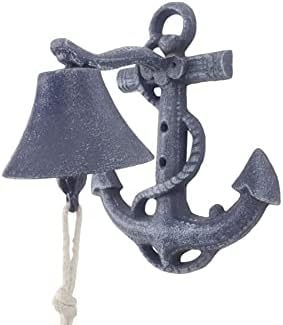 Bell de âncora montada em parede de ferro fundido azul escuro e azul escuro 8