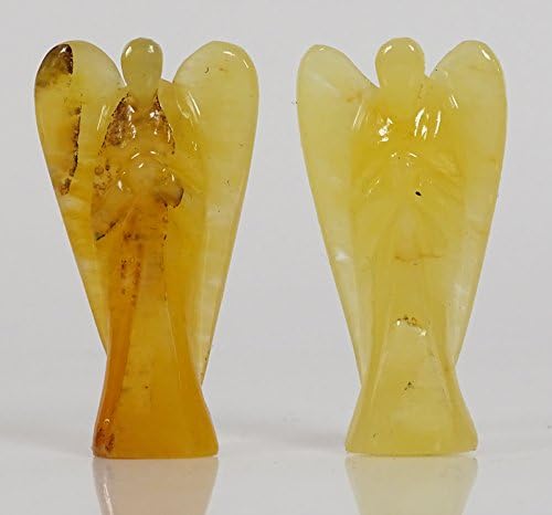 Reikiera por Conchshell Pocket Crystal Guardian Yellow- Aventurine Anjo Cura Fatuagens de Reiki Fatuagens Com caixa de presente- Escolha o tamanho