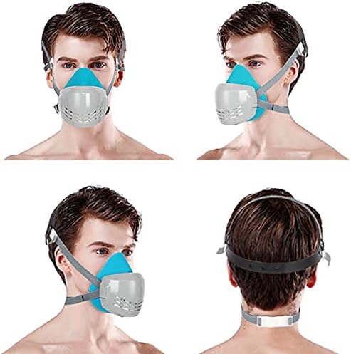 Tampa de rosto reutilizável com 8 filtros Conjunto - Escudo facial meio respirador com peças substituíveis para trabalhar