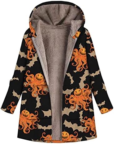 FMCHICO Casacos de inverno para mulheres de inverno Lazer impresso com capuz jaqueta de luxo com capuz Jaqueta de lã Casaco