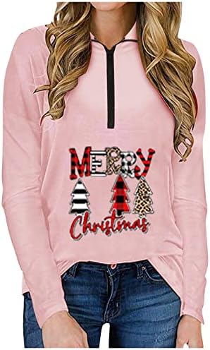 Plus Size Crewneck Sweatshirt Zipper Merry Christmas Tanks Tops vintage Tops casuais de negócios atléticos vintage para mulheres