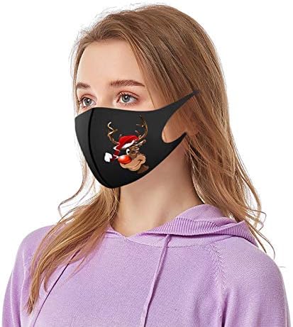 Moholl 5/10/25PCS de Natal Adultos Impressos Face_mask para Mulheres e Homens, Earloops enfrentam Proteção à Saúde
