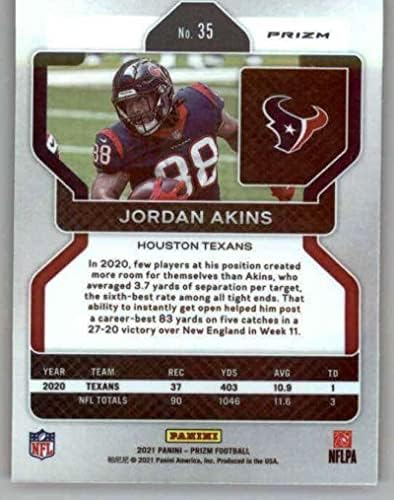 2021 Panini Prizm Prizm Orange Lazer #35 Jordan Akins Houston Texans NFL Football Trading Card