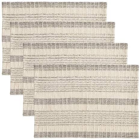 Saro Lifestyle Alexandria Collection tecida Placemats, 14 x20, marfim