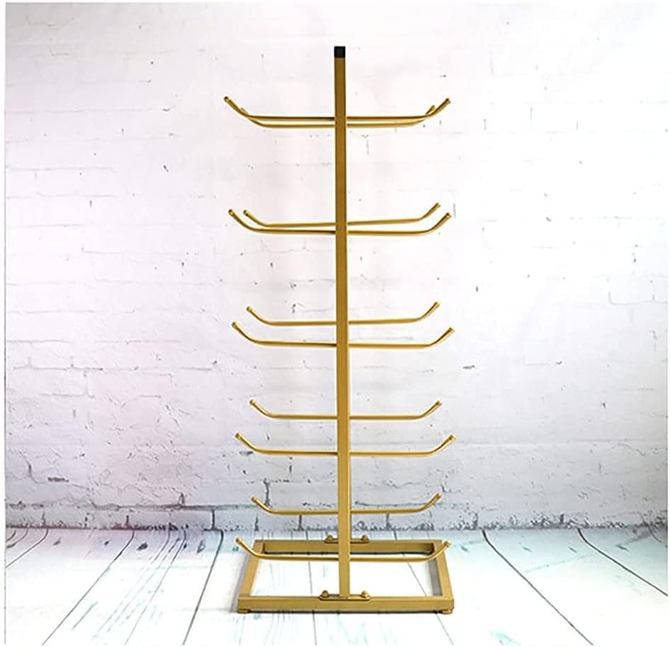 Delorm Gold Standing Yoga Mat Holder - detém 10 tapetes, rolos de espuma de metal de 5 camadas Organizador de rack