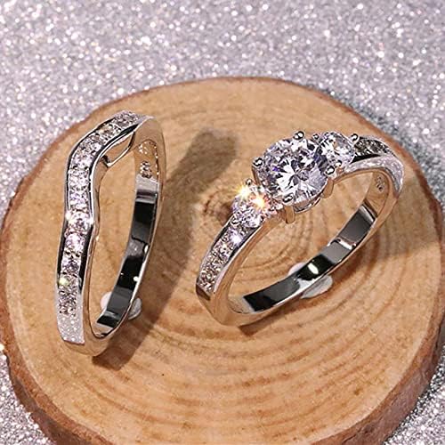 Anéis delicados para mulheres, casal, anel completo de diamante escultura oca moda amor em forma de diamante anéis