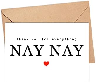 Obrigado por tudo o NAY NAY CARTO - CARTO DE Agradecimento - Nay Nay - Cartão do Dia da Mãe - Cartão para ela -