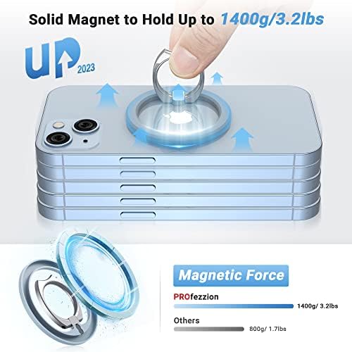 [2 pacote] Ponto de anel magnético para MagSafe Telefone: Liga de zinco de metal 17pcs ímãs Grip Stand Stand Work Work com montagem
