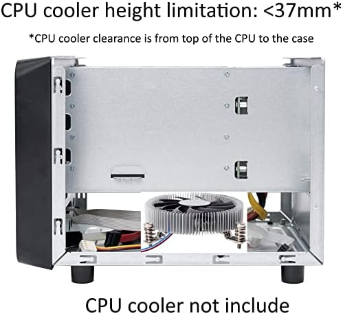 KCMCONMEY 4 + 1 BAY DIY NAS Case, 4 x 2,5/3,5 bandeja + 1 x 2,5 Baía interno. ITX MB FLEX compatível PSU. Com o backplane