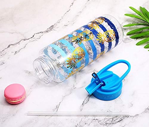 Garrafa de água fofa com palha para meninas mulheres, BPA Free Tritan & Leak Proof & Carry Handle & Pretty Design, 32oz/950ml