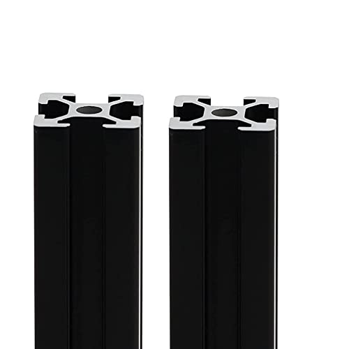 Mssoomm 2 pacote 1515 Comprimento do perfil de extrusão de alumínio 66,93 polegadas / 1700 mm preto, 15 x 15mm 15 séries T tipo T-slot