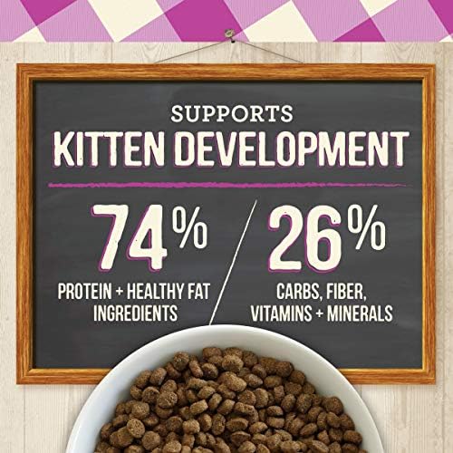 Merrick Purrfect Bistro Grain Free Cat Food, Comida de gato seco, receita saudável de alimentos para gatinhos - 7 lb.
