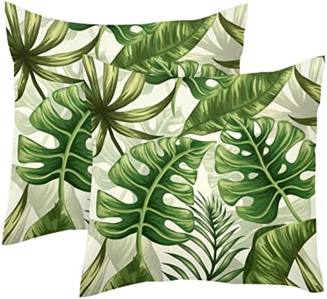 Pacote vbfofbv de 2 capa de almofada de veludo capa de almofada de travesseiro quadrado para cama de sofá, estilo moderno de tartarugas tropicais de volta