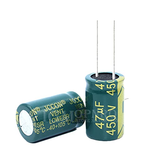 5pcs 450V47UF 16x25mm Capacitor eletrolítico de alumínio High Frequente Baixa impedância 16x25mm