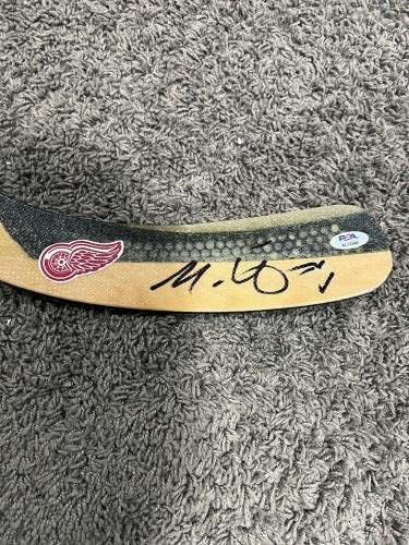 Moritz Seider Detroit Red Wings autografado autografado assinado hóquei stick PSA COA - Autographed NHL Sticks