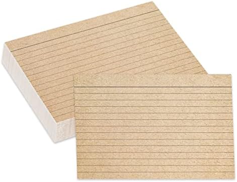 Home Advantage Double -sudyded governou Kraft Tan Index Cards, Cartões de nota de arquivo