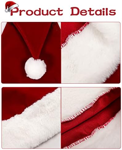 Chapéu de natal chapéu de santa chapéu de natal para adultos Velvet Comfort Hats de natal para os suprimentos de festa de férias de ano novo de Natal