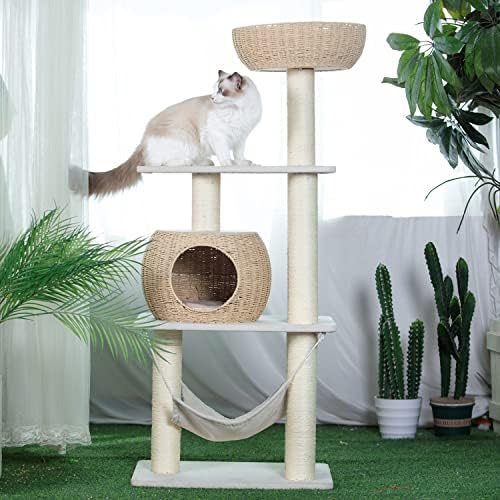Árvore de gatos de vários níveis Pawlabay para gatos internos, torre de árvore de gatos com gato de arranhão, torre de gatos
