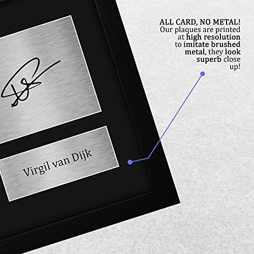 HWC Trading USL emoldurado Virgil Van Dijk Presentes Impredidos Autograph Picture para fãs de futebol e apoiadores - Tamanho