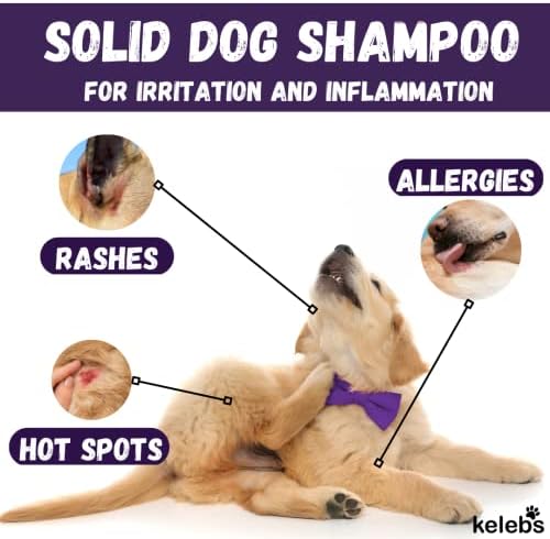Shampoo de cachorro Kelebs | Alergias e coceira | Shampoo para cães para pele sensível | Shampoo de cachorro | Toda a barra de sabão
